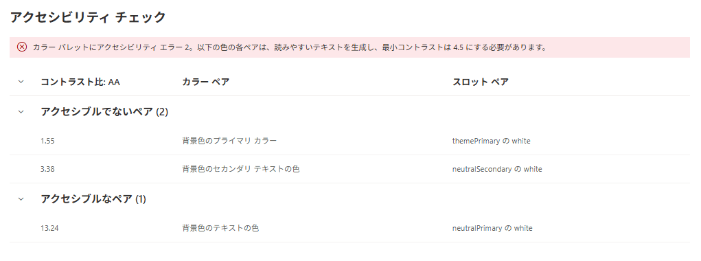 アクセシビリティのチェック