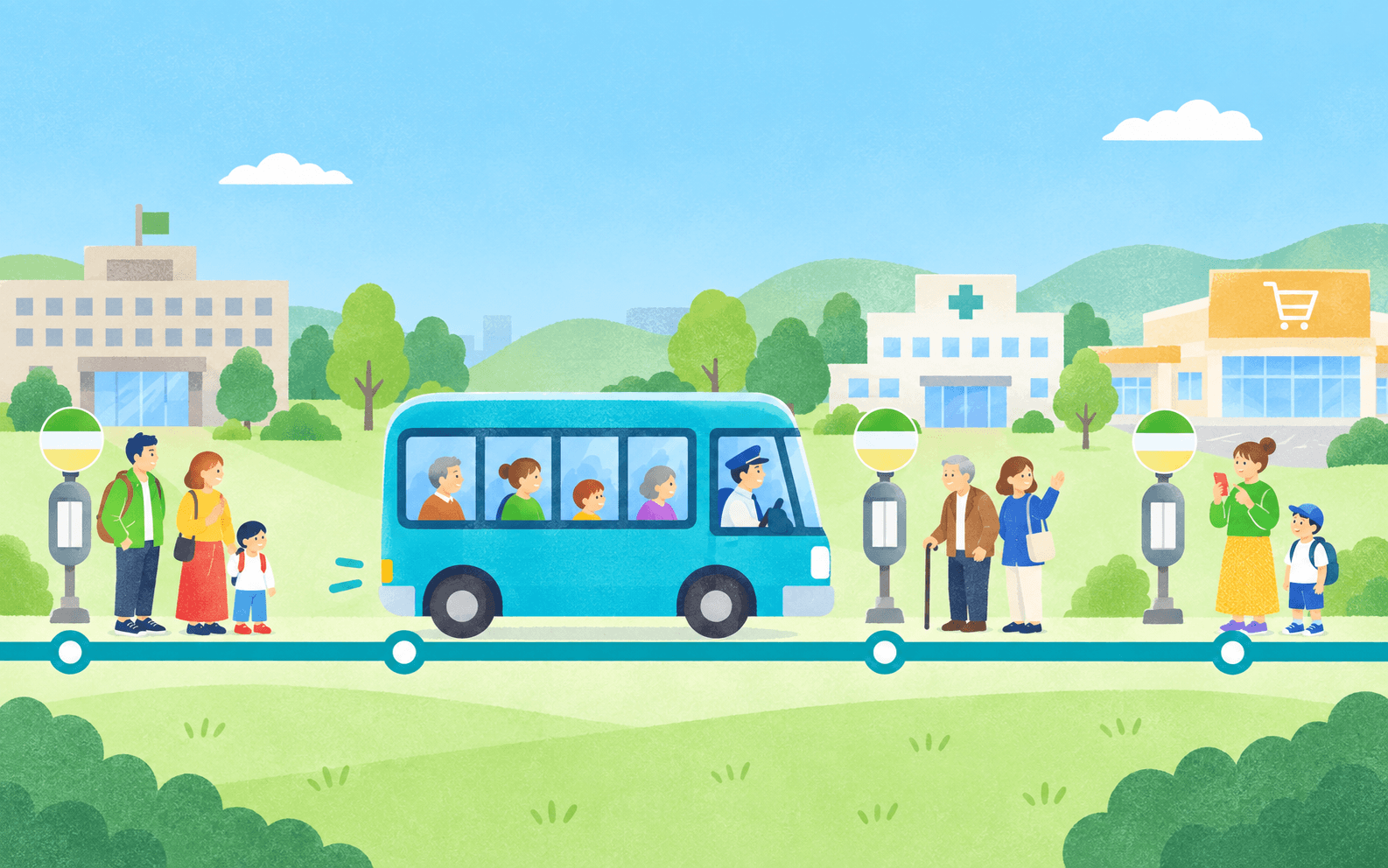 定時定路線型の運行イメージ
