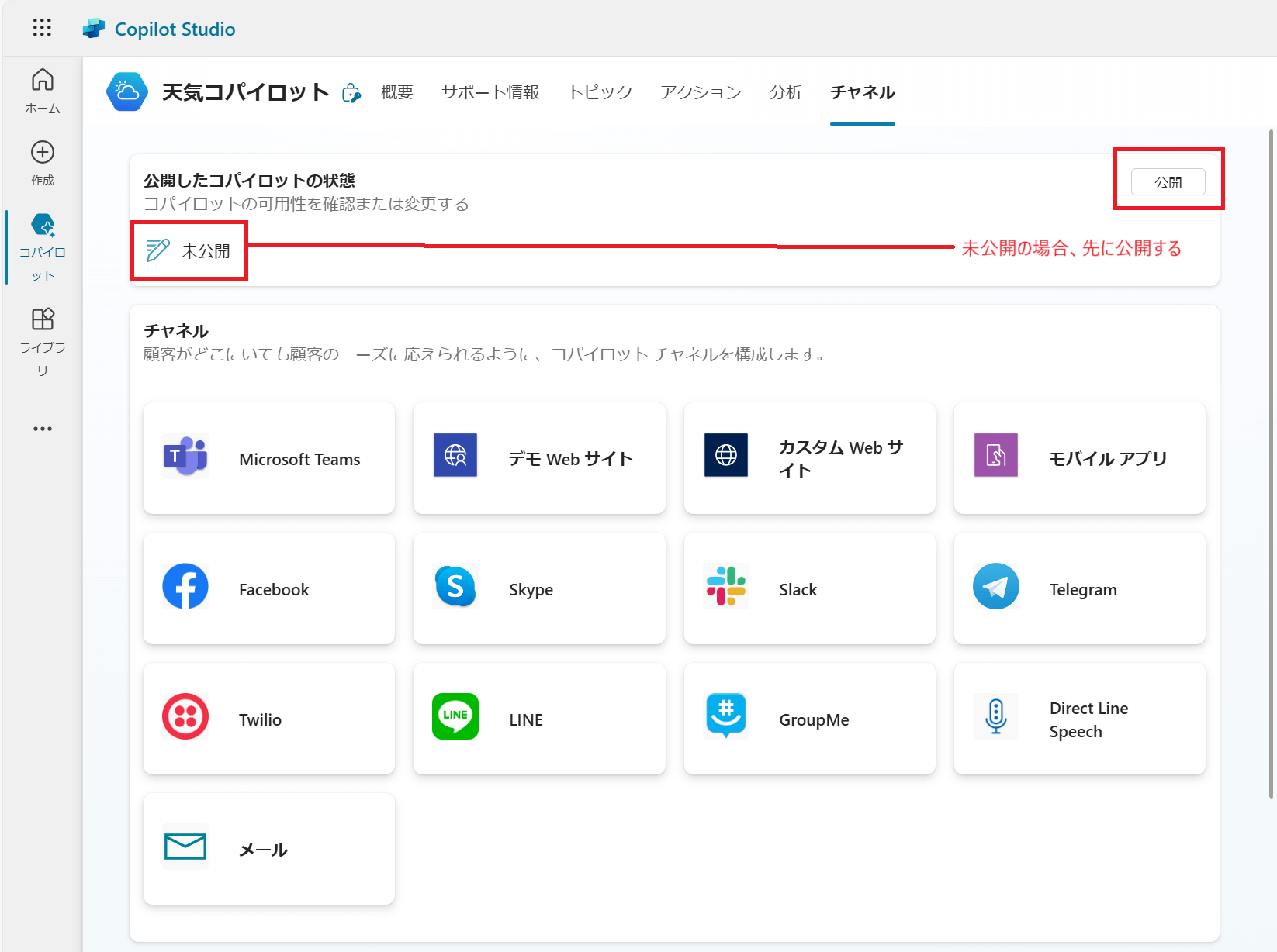 コパイロットの公開