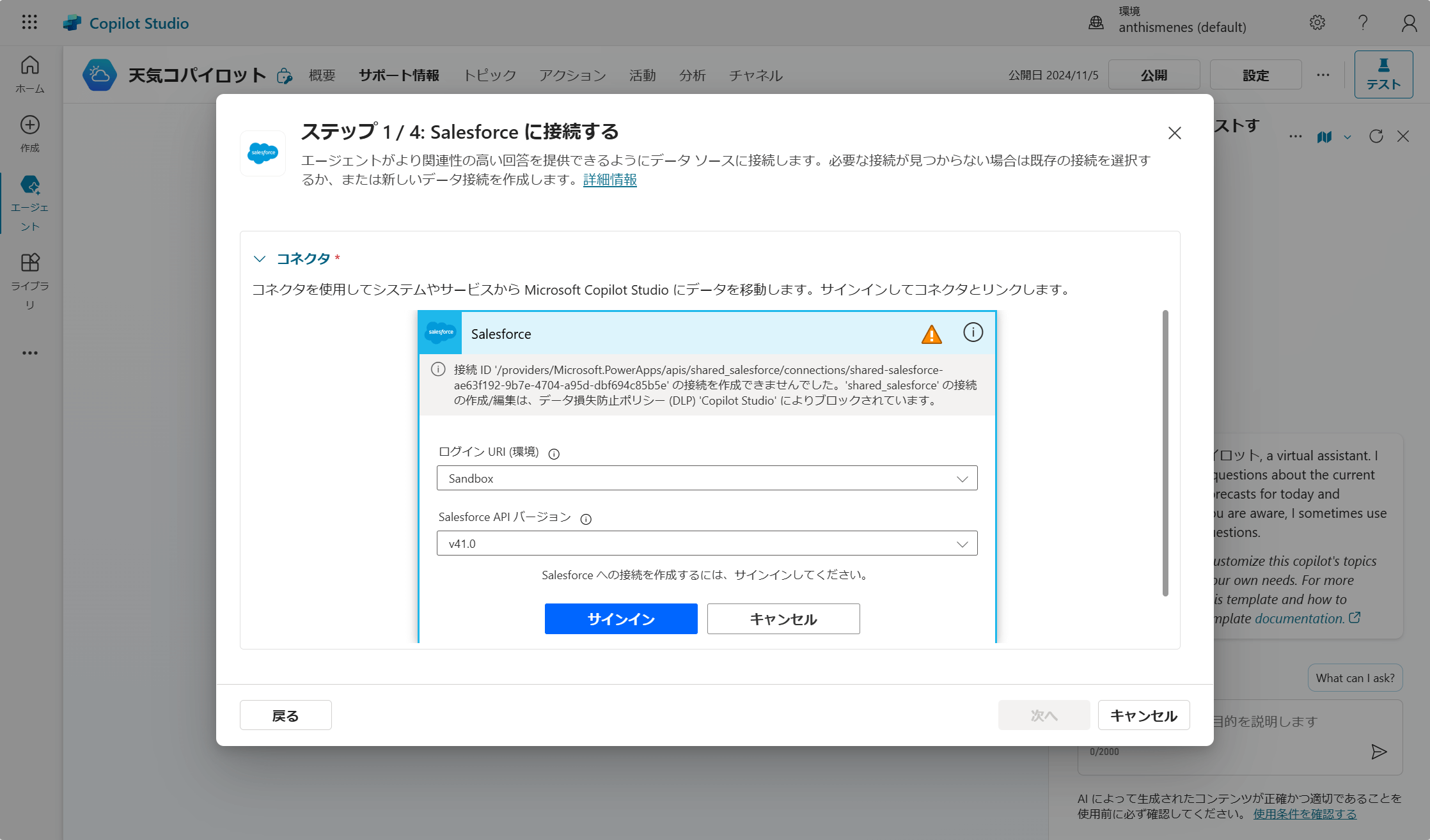 Salesforceのエラー画面
