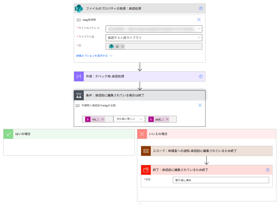 Etagのチェック(承認依頼前)