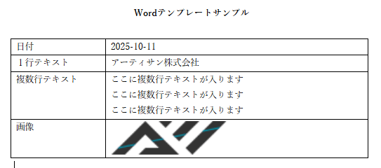 出力結果(画像付き)