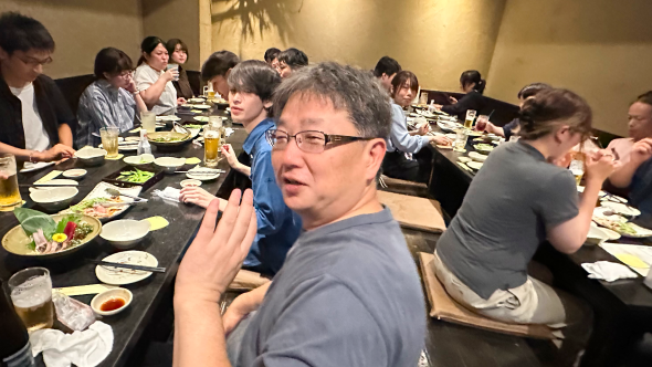 懇親会での社長の様子